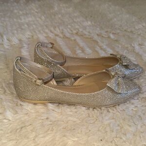 Janie and Jack Rachel Zoe Sparkly Gold Ballet Flats w/bow 5Y